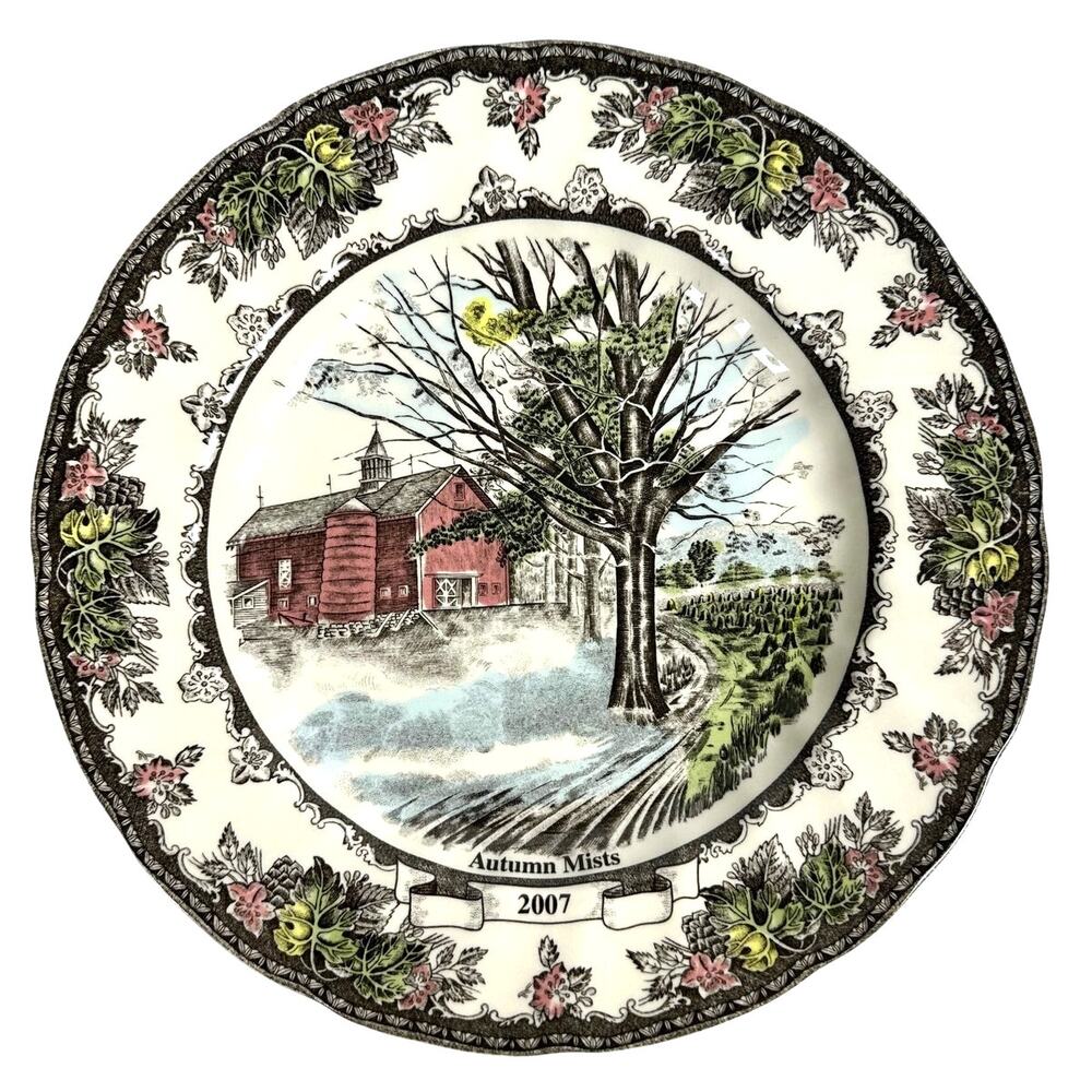 Johnson Bros Friendly Village England Autumn Mists 2007 Collector Dinner Plate